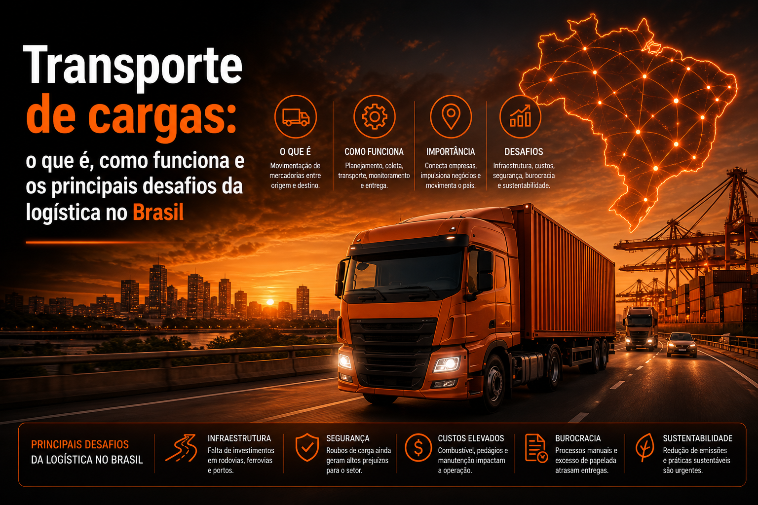 Transporte de cargas: o que é, como funciona e os principais desafios da logística no Brasil